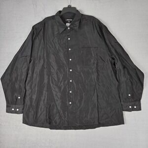 J‎ Peterman Shirt Mens 2XL Black Button Up Pocket Luxury Lightweight NWT *READ